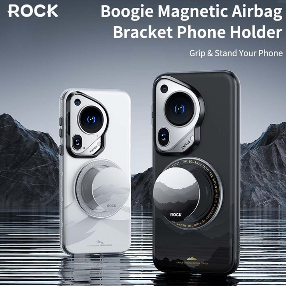 Picture of Rock Magnetic Airbag Bracket Foldable Grip Stand Phone Holder (Transparent)