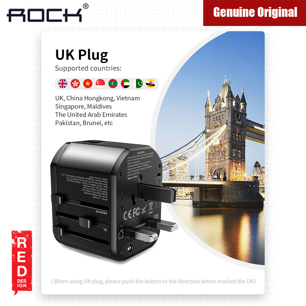 Picture of Rock Multifunctional Plug Travel Charger PD Version with Type C and Type A USB  (Black)