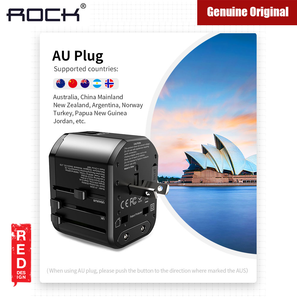 Picture of Rock Multifunctional Plug Travel Charger PD Version with Type C and Type A USB  (Black)