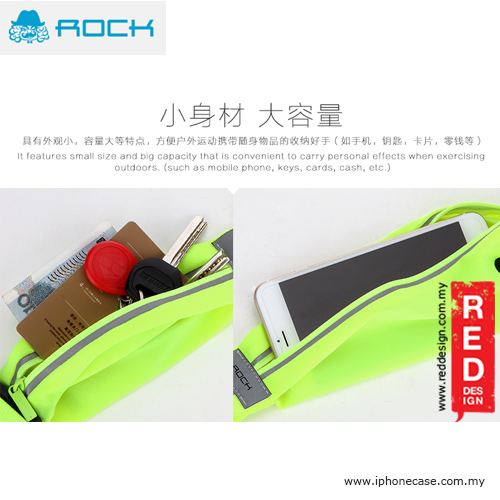 Picture of Rock Sports Waist Bag with Phosphor Bar for up to 6 inches Smartphone - Neon Green