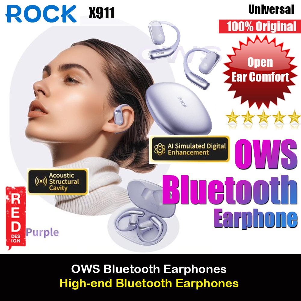 Picture of Rock X911 OWS Bluetooth Earphones Open Ear Comfort Hook Design Earphone Music Call Noise Cancellation (Purple) Red Design- Red Design Cases, Red Design Covers, iPad Cases and a wide selection of Red Design Accessories in Malaysia, Sabah, Sarawak and Singapore 