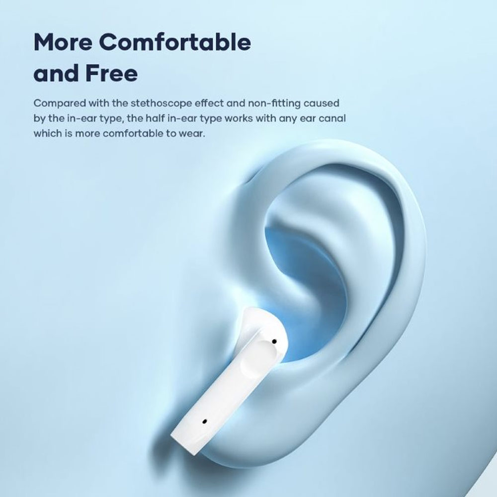 Picture of Rock Space EB200 Lightweight Bluetooth 5.0 TWS True Wireless Bluetooth Earphone Earbuds for iPhone and Android Smartphone (White)