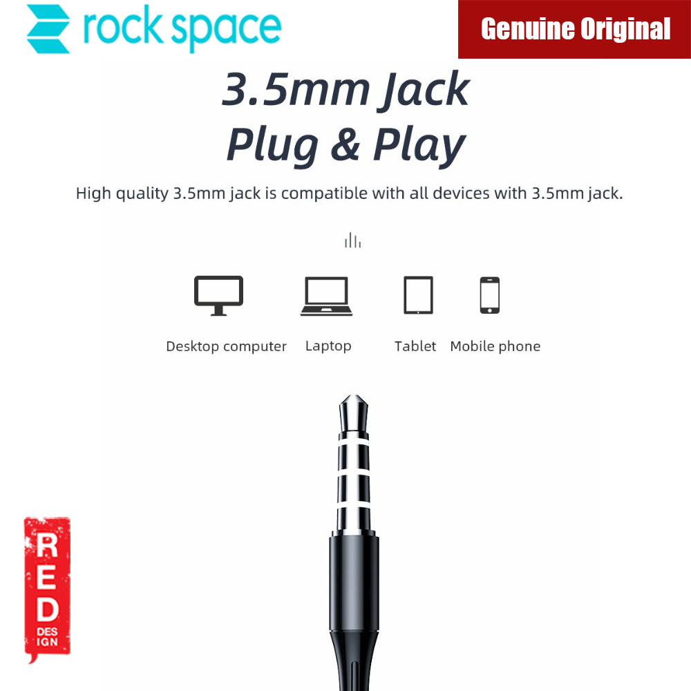 Picture of ROCK SPACE ES01 In-ear HIFI  High Quality Strong Bass Stereo Earphone with Mic Volume Track Control (Black)