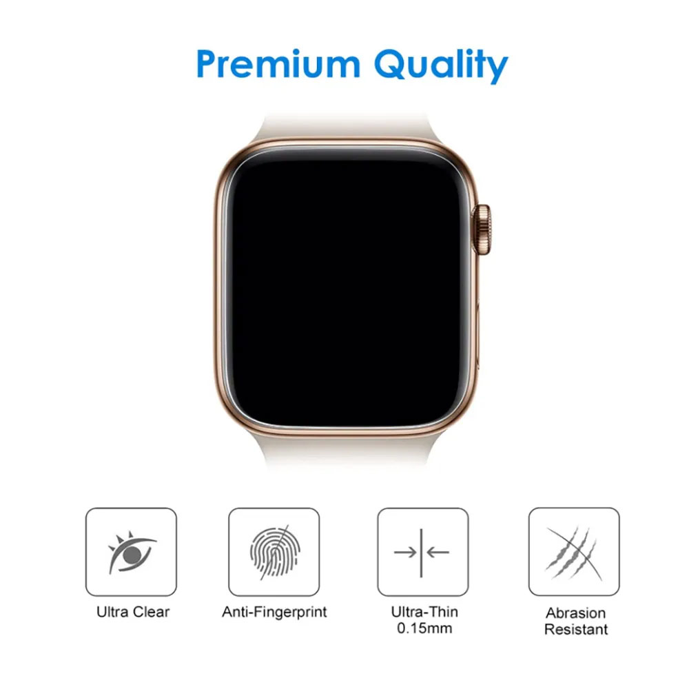 Picture of Apple Watch 38mm Screen Protector | Rock Space Soft TPU Film Screen Protector for Apple Watch 49mm Ultra 45mm 44mm 42mm 41mm 40mm 38mm (Clear)