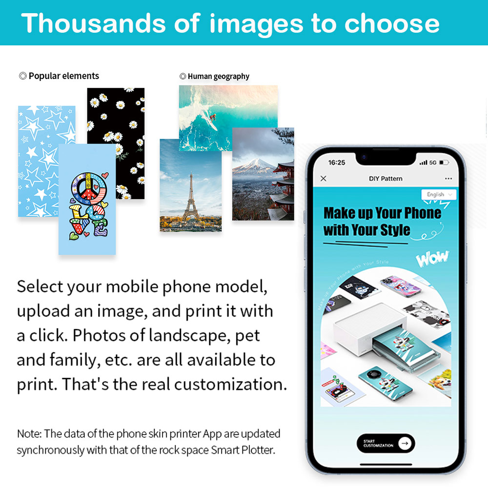 Picture of Rock Space DIY 自定 定制 设计 手机背膜 贴纸 DIY Customize High Quality Print Phone Skin Sticker for Multiple Phone Model with Multiple Photo Images Gallery or with Own Phone Text (Pattern Wood)