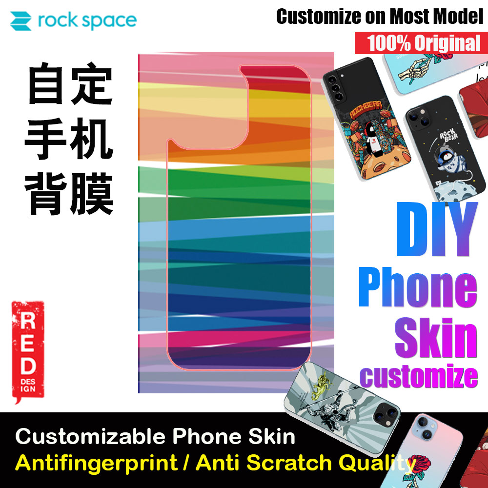 Picture of Rock Space DIY 自定 定制 设计 手机背膜 贴纸 DIY Customize High Quality Print Phone Skin Sticker for Multiple Phone Model with Multiple Photo Images Gallery or with Own Phone Text (Pattern Rainbow Color) Red Design- Red Design Cases, Red Design Covers, iPad Cases and a wide selection of Red Design Accessories in Malaysia, Sabah, Sarawak and Singapore 