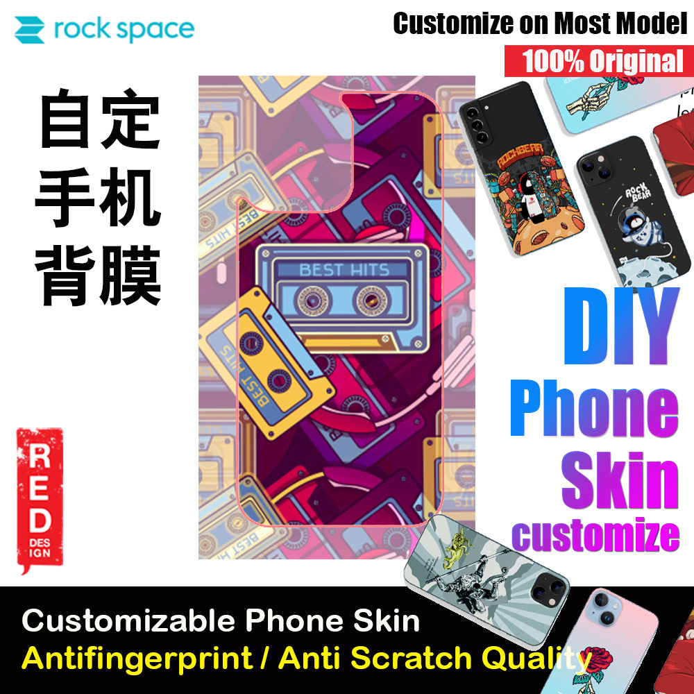 Picture of Rock Space DIY 自定 定制 设计 手机背膜 贴纸 DIY Customize High Quality Print Phone Skin Sticker for Multiple Phone Model with Multiple Photo Images Gallery or with Own Phone Text (Patterns Cassette) Red Design- Red Design Cases, Red Design Covers, iPad Cases and a wide selection of Red Design Accessories in Malaysia, Sabah, Sarawak and Singapore 