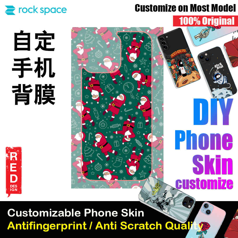 Picture of Rock Space DIY 自定 定制 设计 手机背膜 贴纸 DIY Customize High Quality Print Phone Skin Sticker for Multiple Phone Model with Multiple Photo Images Gallery or with Own Phone Cellphone (Santa Claus Merry Christmas) Red Design- Red Design Cases, Red Design Covers, iPad Cases and a wide selection of Red Design Accessories in Malaysia, Sabah, Sarawak and Singapore 