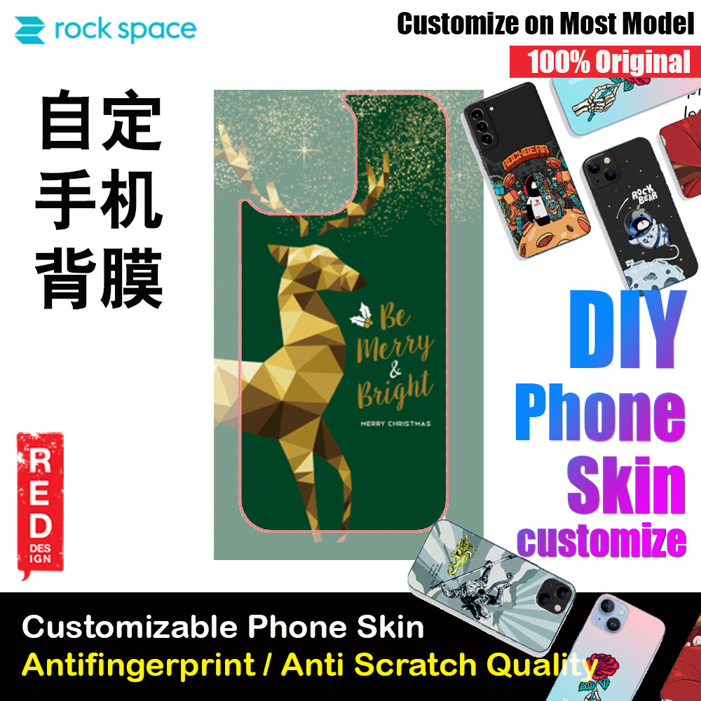 Picture of Rock Space DIY 自定 定制 设计 手机背膜 贴纸 DIY Customize High Quality Print Phone Skin Sticker for Multiple Phone Model with Multiple Photo Images Gallery or with Own Phone Cellphone (Merry Christmas Deer) Red Design- Red Design Cases, Red Design Covers, iPad Cases and a wide selection of Red Design Accessories in Malaysia, Sabah, Sarawak and Singapore 