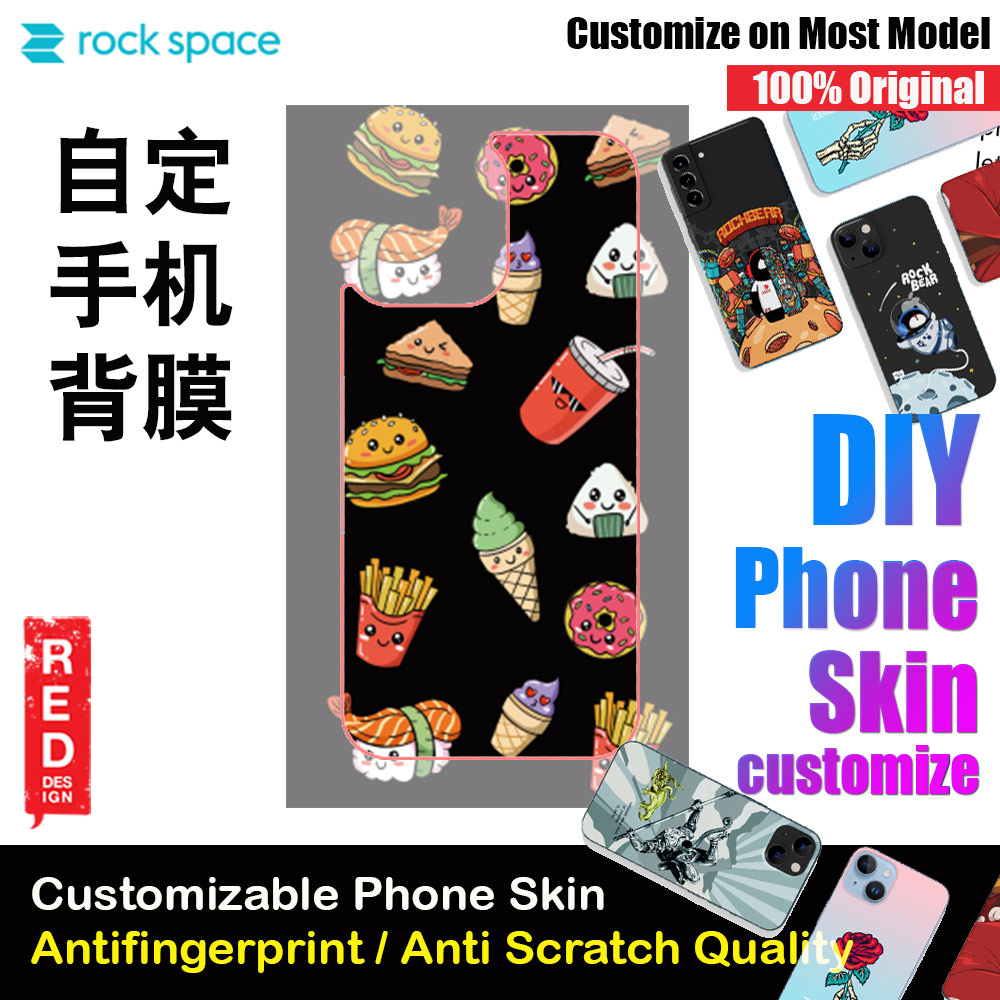 Picture of Rock Space DIY 自定 定制 设计 手机背膜 贴纸 DIY Customize High Quality Print Phone Skin Sticker for Multiple Phone Model with Multiple Photo Images Gallery or with Own Phone Text (Pattern Fast Food) Red Design- Red Design Cases, Red Design Covers, iPad Cases and a wide selection of Red Design Accessories in Malaysia, Sabah, Sarawak and Singapore 