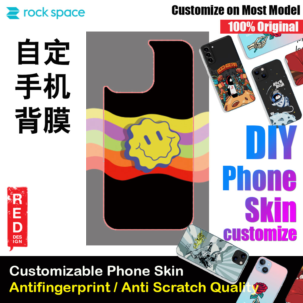 Picture of Rock Space DIY 自定 定制 设计 手机背膜 贴纸 DIY Customize High Quality Print Phone Skin Sticker for Multiple Phone Model with Multiple Photo Images Gallery or with Own Phone Text (Smile Face) Red Design- Red Design Cases, Red Design Covers, iPad Cases and a wide selection of Red Design Accessories in Malaysia, Sabah, Sarawak and Singapore 