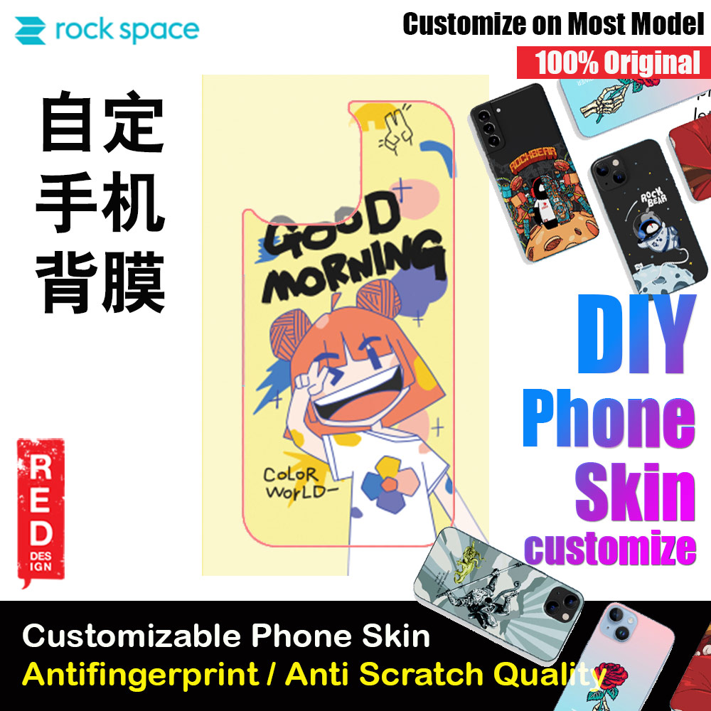 Picture of Rock Space DIY 自定 定制 设计 手机背膜 贴纸 DIY Customize High Quality Print Phone Skin Sticker for Multiple Phone Model with Multiple Photo Images Gallery or with Own Phone Text for Courple 情侣 (People Good Morning 可爱情侣) Red Design- Red Design Cases, Red Design Covers, iPad Cases and a wide selection of Red Design Accessories in Malaysia, Sabah, Sarawak and Singapore 