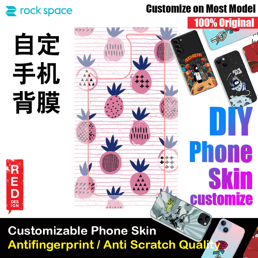 Picture of Rock Space DIY 自定 定制 设计 手机背膜 贴纸 DIY Customize High Quality Print Phone Skin Sticker for Multiple Phone Model with Multiple Photo Images Gallery or with Own Phone Text (Pattern Pineapples) Red Design- Red Design Cases, Red Design Covers, iPad Cases and a wide selection of Red Design Accessories in Malaysia, Sabah, Sarawak and Singapore 