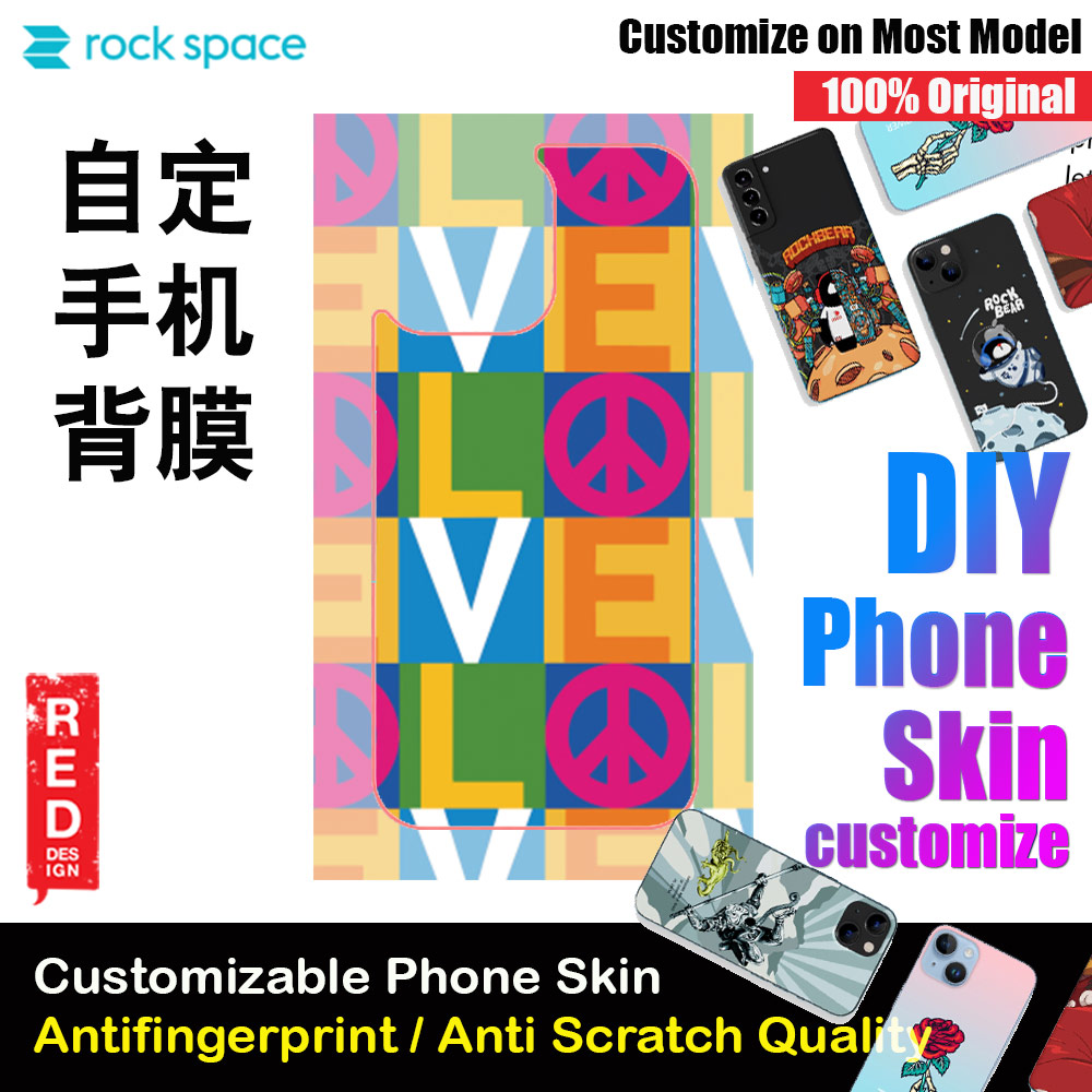 Picture of Rock Space DIY 自定 定制 设计 手机背膜 贴纸 DIY Customize High Quality Print Phone Skin Sticker for Multiple Phone Model with Multiple Photo Images Gallery or with Own Phone Text (Pattern LOVE) Red Design- Red Design Cases, Red Design Covers, iPad Cases and a wide selection of Red Design Accessories in Malaysia, Sabah, Sarawak and Singapore 