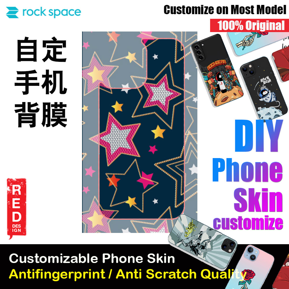 Picture of Rock Space DIY 自定 定制 设计 手机背膜 贴纸 DIY Customize High Quality Print Phone Skin Sticker for Multiple Phone Model with Multiple Photo Images Gallery or with Own Phone Text (Patten Stars) Red Design- Red Design Cases, Red Design Covers, iPad Cases and a wide selection of Red Design Accessories in Malaysia, Sabah, Sarawak and Singapore 