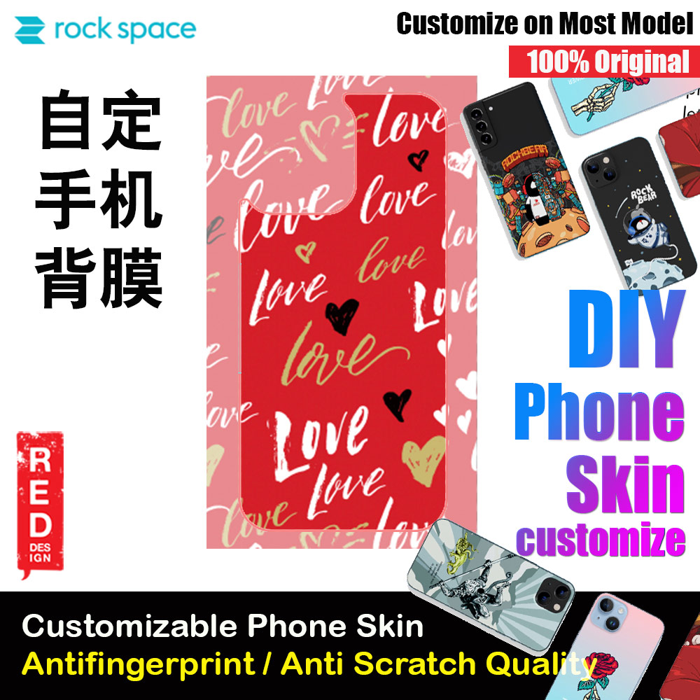 Picture of Rock Space DIY 自定 定制 设计 手机背膜 贴纸 DIY Customize High Quality Print Phone Skin Sticker for Multiple Phone Model with Multiple Photo Images Gallery or with Own Phone Cellphone (Happy Valentine Day Love) Red Design- Red Design Cases, Red Design Covers, iPad Cases and a wide selection of Red Design Accessories in Malaysia, Sabah, Sarawak and Singapore 