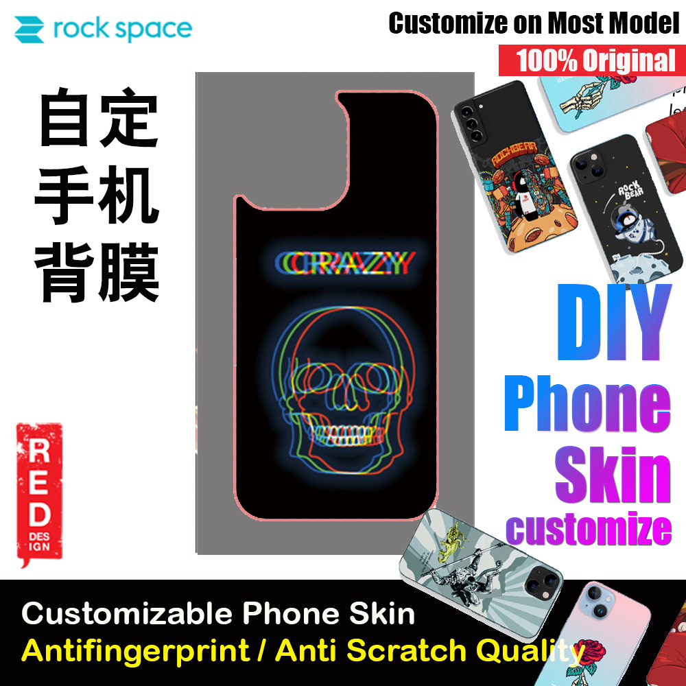 Picture of Rock Space DIY 自定 定制 设计 手机背膜 贴纸 DIY Customize High Quality Print Phone Skin Sticker for Multiple Phone Model with Multiple Photo Images Gallery or with Own Phone Text (Crazy Skeleton) Red Design- Red Design Cases, Red Design Covers, iPad Cases and a wide selection of Red Design Accessories in Malaysia, Sabah, Sarawak and Singapore 