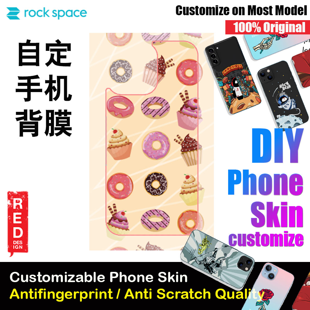 Picture of Rock Space DIY 自定 定制 设计 手机背膜 贴纸 DIY Customize High Quality Print Phone Skin Sticker for Multiple Phone Model with Multiple Photo Images Gallery or with Own Phone Text (Pattern Donuts) Red Design- Red Design Cases, Red Design Covers, iPad Cases and a wide selection of Red Design Accessories in Malaysia, Sabah, Sarawak and Singapore 