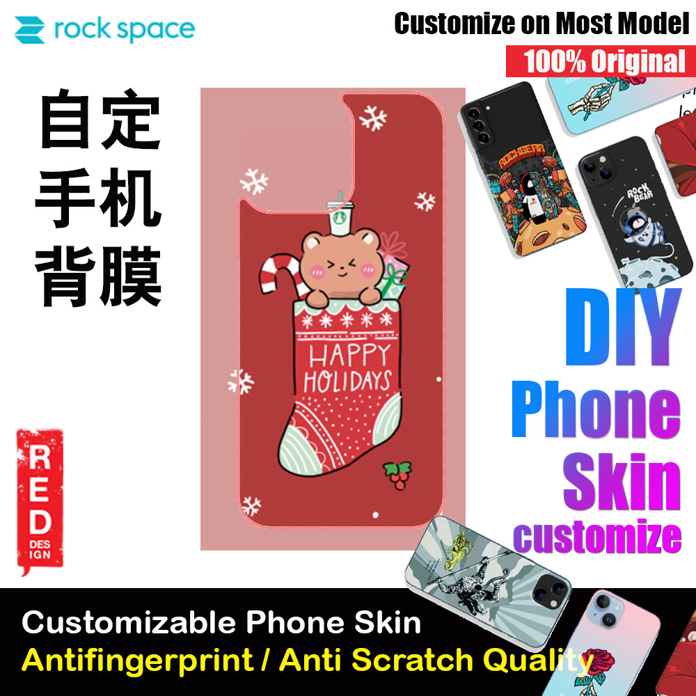 Picture of Rock Space DIY 自定 定制 设计 手机背膜 贴纸 DIY Customize High Quality Print Phone Skin Sticker for Multiple Phone Model with Multiple Photo Images Gallery or with Own Phone Cellphone (Merry Christmas) Red Design- Red Design Cases, Red Design Covers, iPad Cases and a wide selection of Red Design Accessories in Malaysia, Sabah, Sarawak and Singapore 