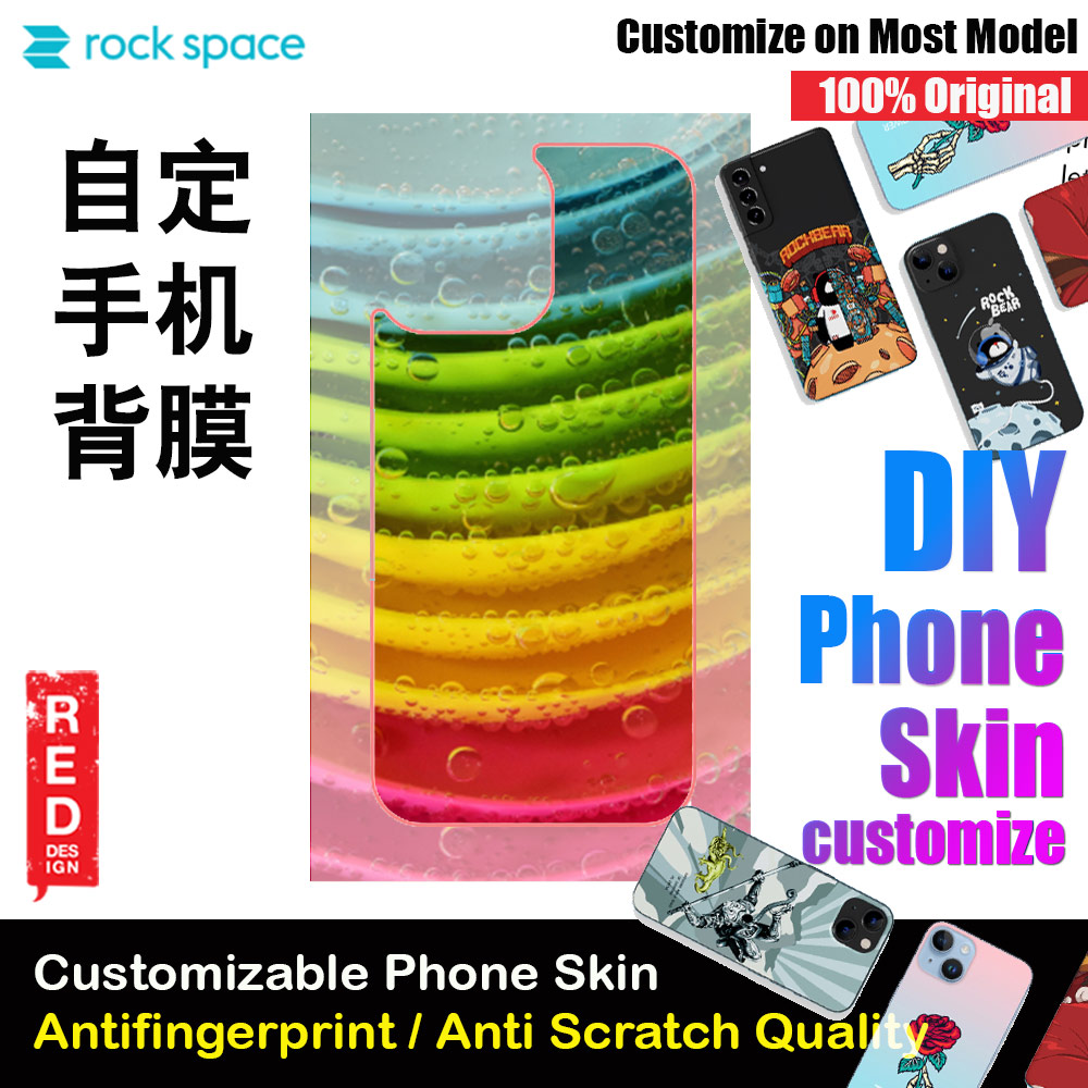 Picture of Rock Space DIY 自定 定制 设计 手机背膜 贴纸 DIY Customize High Quality Print Phone Skin Sticker for Multiple Phone Model with Multiple Photo Images Gallery or with Own Phone Text (Pattern Rainbow Color) Red Design- Red Design Cases, Red Design Covers, iPad Cases and a wide selection of Red Design Accessories in Malaysia, Sabah, Sarawak and Singapore 