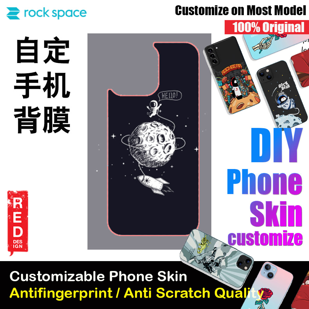 Picture of Rock Space DIY 自定 定制 设计 手机背膜 贴纸 DIY Customize High Quality Print Phone Skin Sticker for Multiple Phone Model with Multiple Photo Images Gallery or with Own Phone Text (People Hello Space) Red Design- Red Design Cases, Red Design Covers, iPad Cases and a wide selection of Red Design Accessories in Malaysia, Sabah, Sarawak and Singapore 