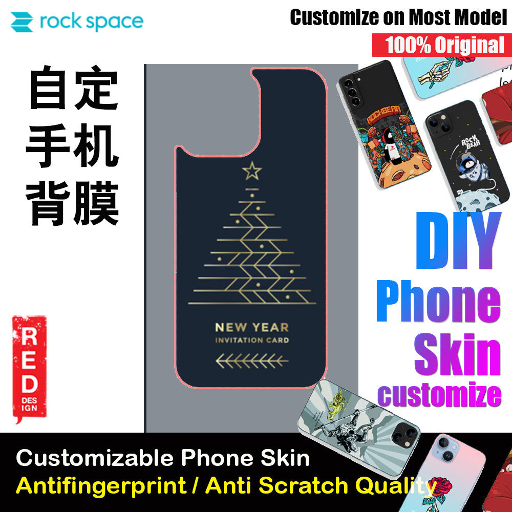 Picture of Rock Space DIY 自定 定制 设计 手机背膜 贴纸 DIY Customize High Quality Print Phone Skin Sticker for Multiple Phone Model with Multiple Photo Images Gallery or with Own Phone Cellphone (Merry Christmas and Happy New Year) Red Design- Red Design Cases, Red Design Covers, iPad Cases and a wide selection of Red Design Accessories in Malaysia, Sabah, Sarawak and Singapore 