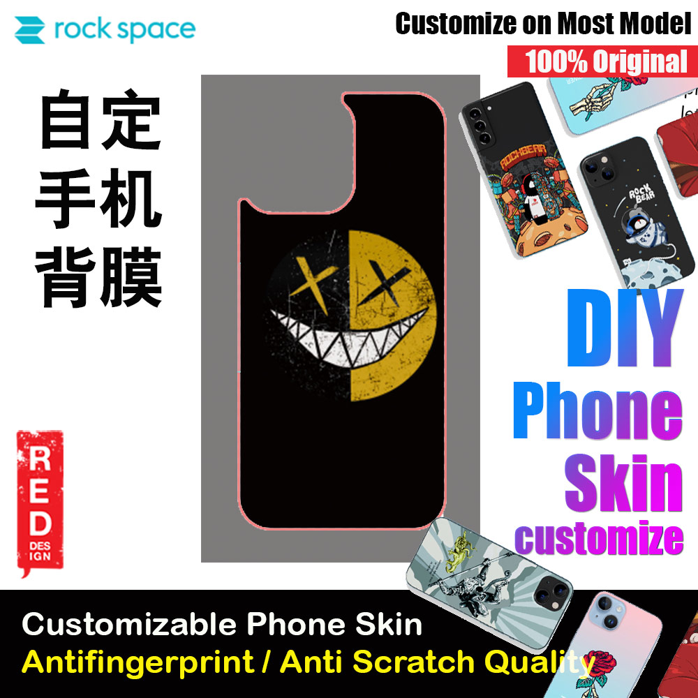 Picture of Rock Space DIY 自定 定制 设计 手机背膜 贴纸 DIY Customize High Quality Print Phone Skin Sticker for Multiple Phone Model with Multiple Photo Images Gallery or with Own Phone Text (Smile Face) Red Design- Red Design Cases, Red Design Covers, iPad Cases and a wide selection of Red Design Accessories in Malaysia, Sabah, Sarawak and Singapore 