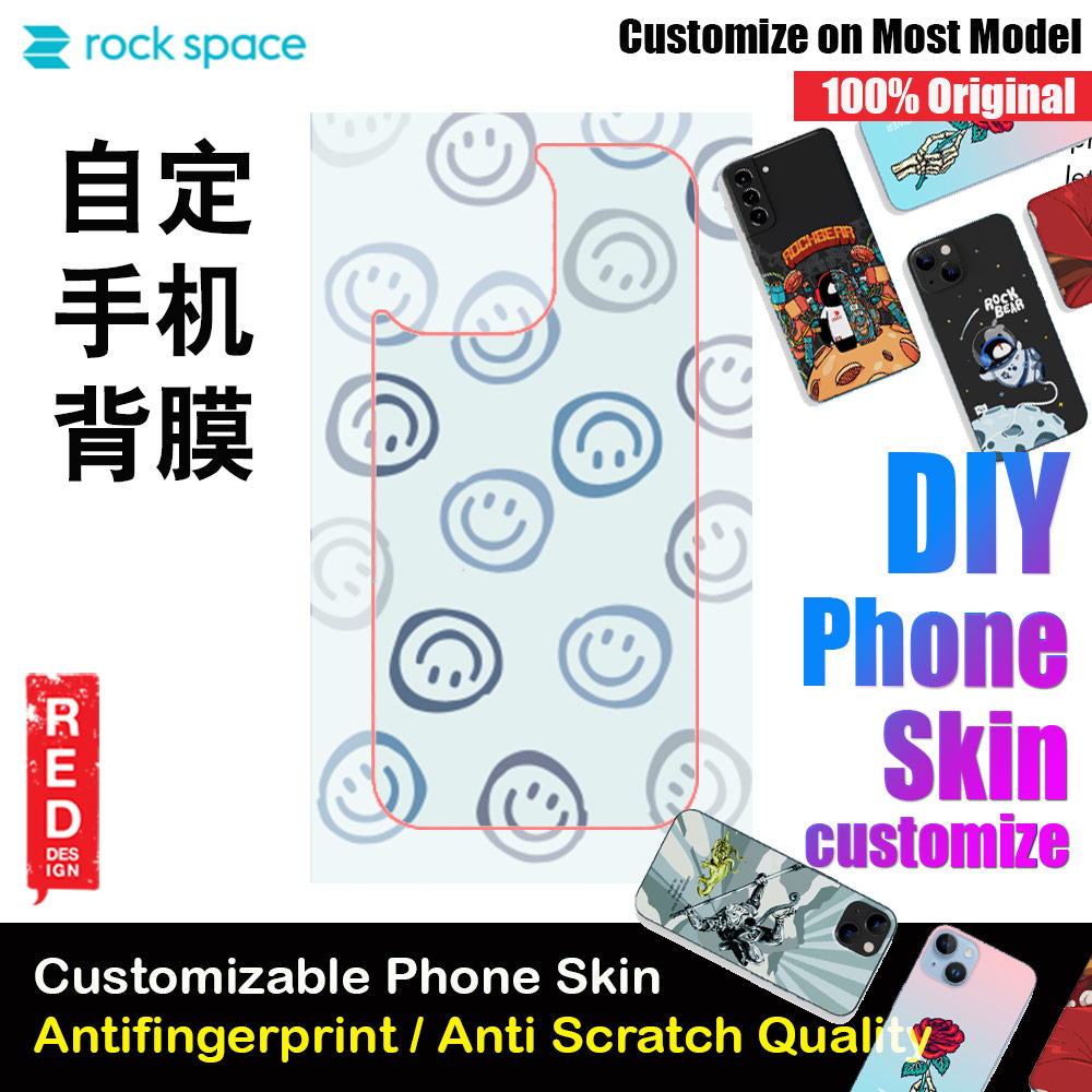 Picture of Rock Space DIY 自定 定制 设计 手机背膜 贴纸 DIY Customize High Quality Print Phone Skin Sticker for Multiple Phone Model with Multiple Photo Images Gallery or with Own Phone Text (Smile Face) Red Design- Red Design Cases, Red Design Covers, iPad Cases and a wide selection of Red Design Accessories in Malaysia, Sabah, Sarawak and Singapore 