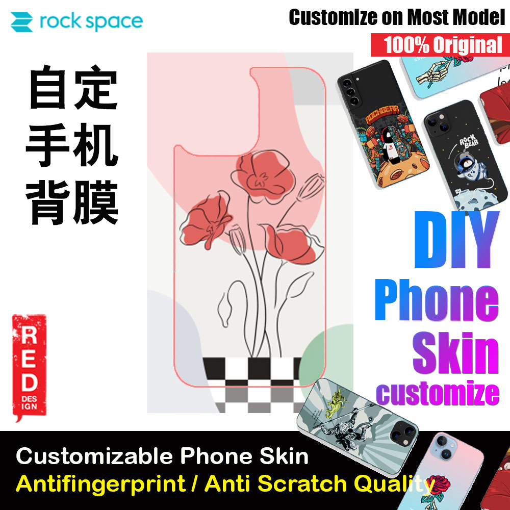 Picture of Rock Space DIY 自定 定制 设计 手机背膜 贴纸 DIY Customize High Quality Print Phone Skin Sticker for Multiple Phone Model with Multiple Photo Images Gallery or with Own Phone Text (Pattern Flowers Floral) Red Design- Red Design Cases, Red Design Covers, iPad Cases and a wide selection of Red Design Accessories in Malaysia, Sabah, Sarawak and Singapore 