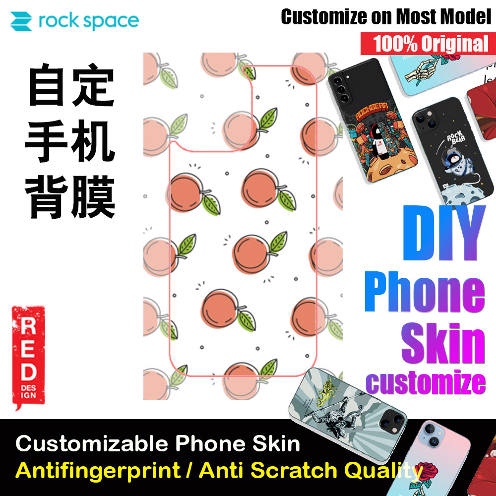 Picture of Rock Space DIY 自定 定制 设计 手机背膜 贴纸 DIY Customize High Quality Print Phone Skin Sticker for Multiple Phone Model with Multiple Photo Images Gallery or with Own Phone Text (Pattern Peach) Red Design- Red Design Cases, Red Design Covers, iPad Cases and a wide selection of Red Design Accessories in Malaysia, Sabah, Sarawak and Singapore 