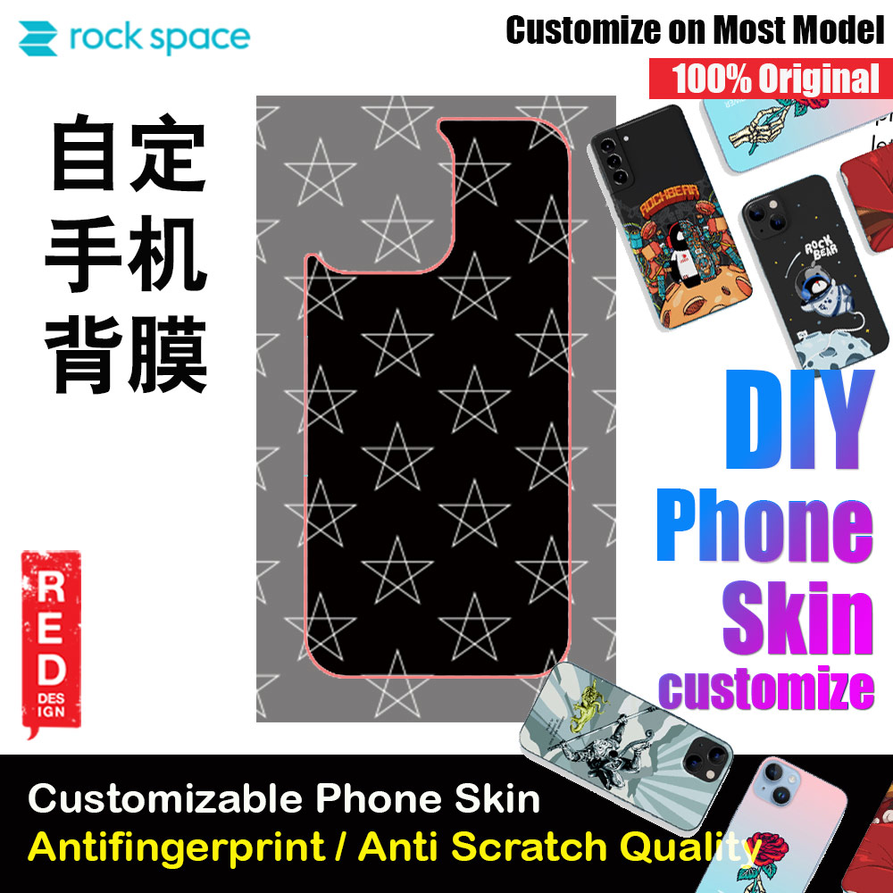 Picture of Rock Space DIY 自定 定制 设计 手机背膜 贴纸 DIY Customize High Quality Print Phone Skin Sticker for Multiple Phone Model with Multiple Photo Images Gallery or with Own Phone Text (Pattern Star) Red Design- Red Design Cases, Red Design Covers, iPad Cases and a wide selection of Red Design Accessories in Malaysia, Sabah, Sarawak and Singapore 