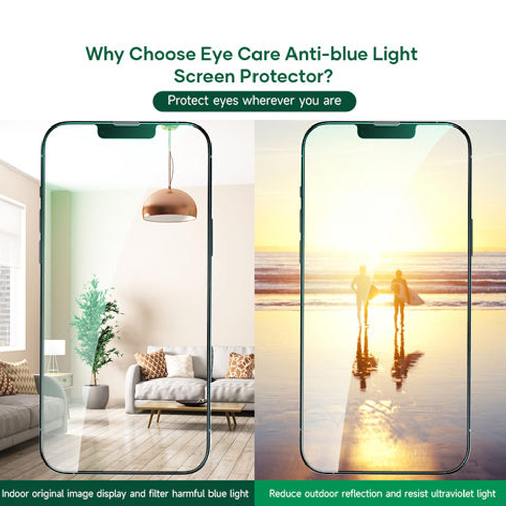 Picture of Apple iPhone 14 Pro 6.1  | Rock Space HD Full Coverage Tempered Glass with Dust Filter with Easy Installation Helper Tools for iPhone 14 Pro 6.1 (Anti Blue Light)