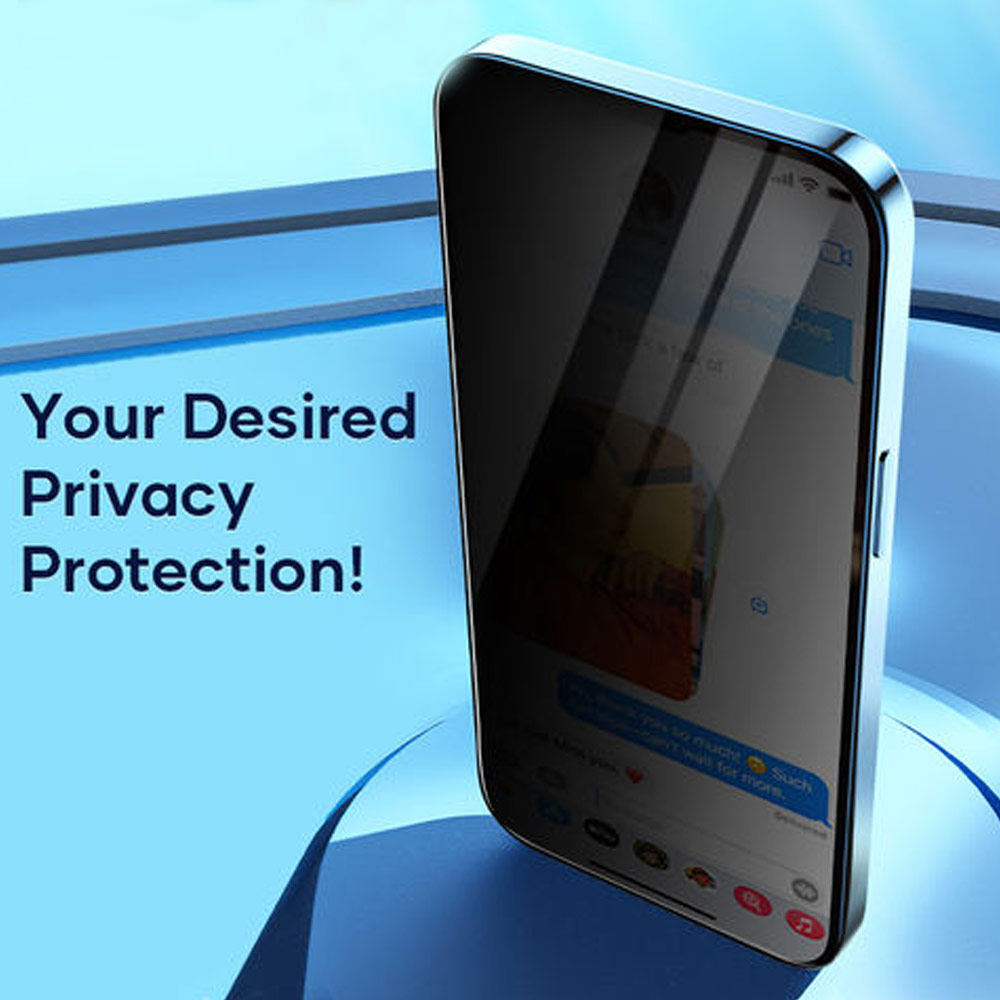 Picture of Apple iPhone 14 Pro Max 6.7  | Rock Space HD Full Coverage Tempered Glass with Dust Filter with Easy Installation Helper Tools for iPhone 14 Pro Max 6.7 (Privacy Anti View Peep)