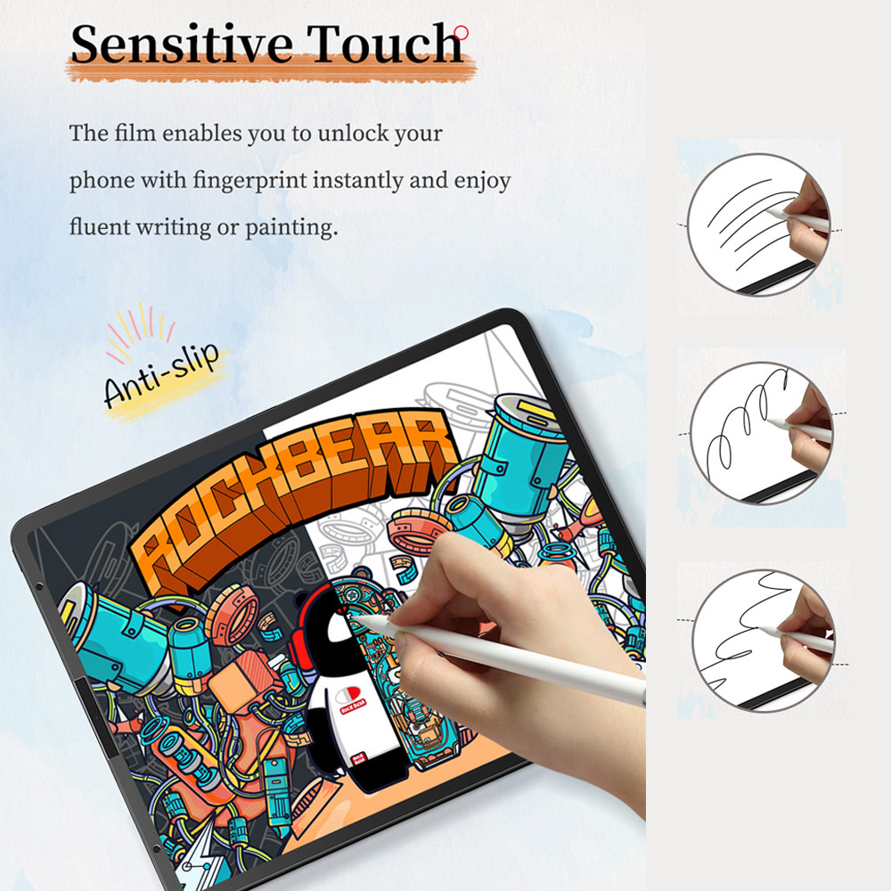 Picture of Apple iPad 10.2 7th gen 2019 Screen Protector | Rock Space Custom Made Crack Proof Explosion Proof Flexible TPU Soft Screen Protector for Tablet iPad up to 11 inches 295mm x 195mm (Matte Anti Finger Print Gaming Writing Painting Drawing)