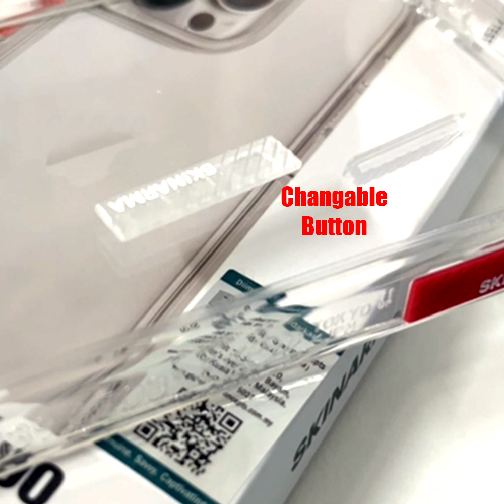 Picture of Apple iPhone 14 Plus 6.7 Case | Skinarma Saido AirGrooves Corners Series Drop Protection Case with DIY Decor Sticker for iPhone 14 Plus 6.7 (Clear)