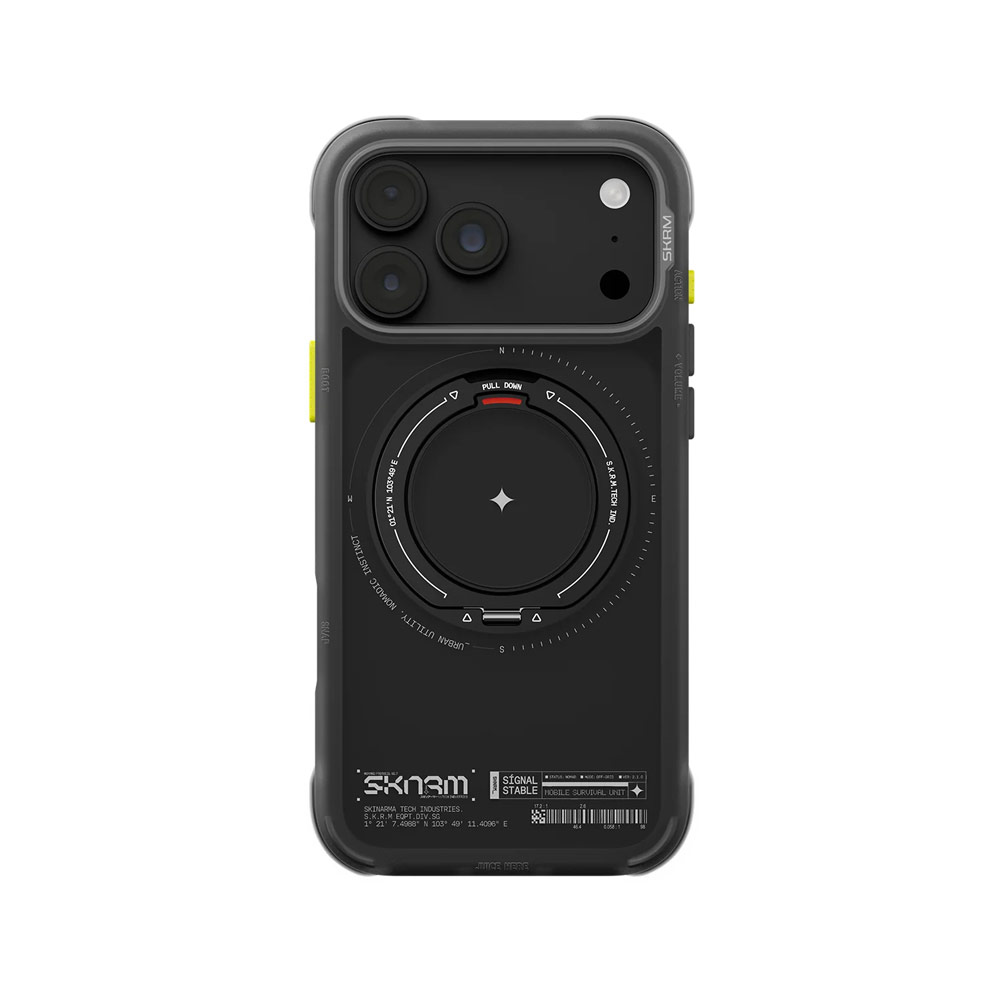 Picture of Apple iPhone 18 Pro Case | Skinarma Atlas Magnetic Charge 360° Rotatable Kickstand Drop Protection Case for iPhone 18 Pro 6.3 - Black
