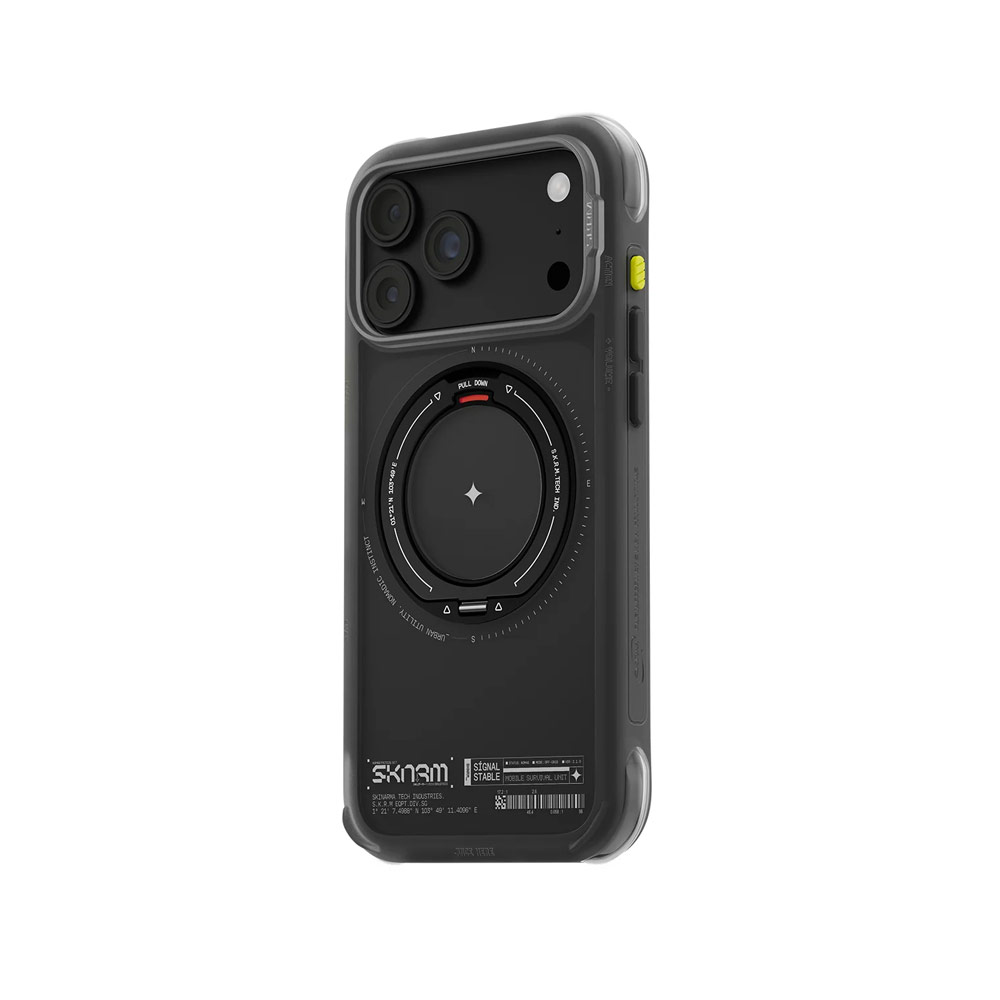 Picture of Apple iPhone 18 Pro Case | Skinarma Atlas Magnetic Charge 360° Rotatable Kickstand Drop Protection Case for iPhone 18 Pro 6.3 - Black