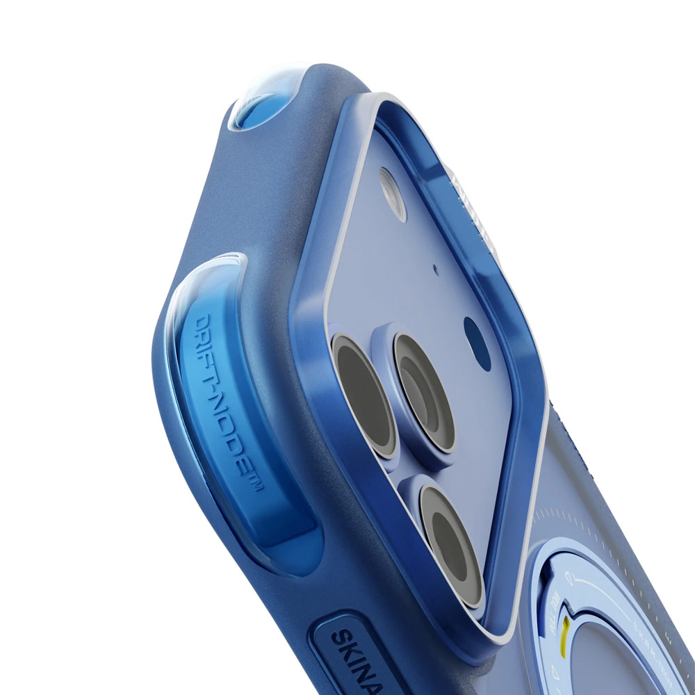 Picture of Apple iPhone 18 Pro Case | Skinarma Atlas Magnetic Charge 360° Rotatable Kickstand Drop Protection Case for iPhone 18 Pro 6.3 - Blue