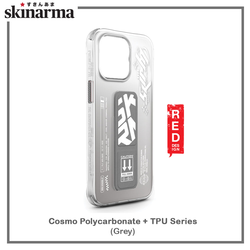 Picture of Apple iPhone 15 Pro 6.1 Case | Skinarma Kickstand Grip Stand Drop Protection Case for iPhone 15 Pro 6.1 (Cosmo Grey)