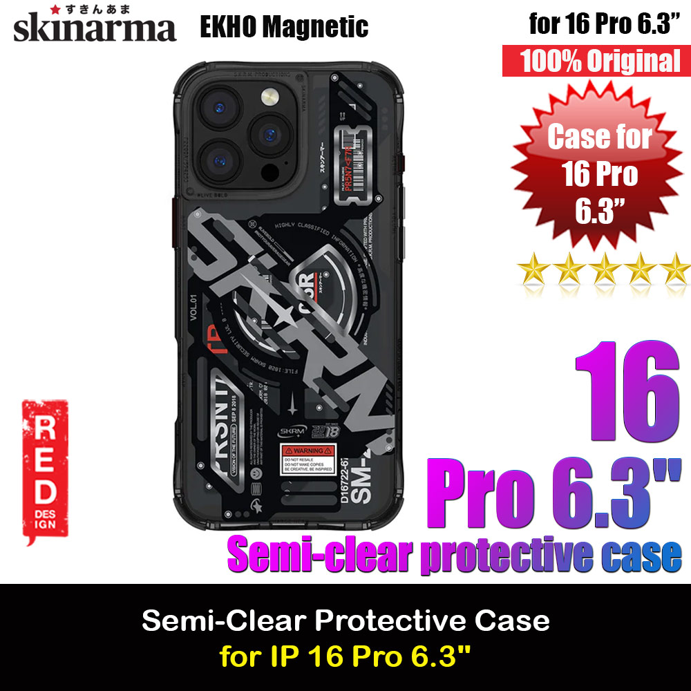 Picture of Skinarma Ekho  Magnetic Charge Drop Protection Case for iPhone 16 Pro 6.3 (Black) Apple iPhone 16 Pro 6.3- Apple iPhone 16 Pro 6.3 Cases, Apple iPhone 16 Pro 6.3 Covers, iPad Cases and a wide selection of Apple iPhone 16 Pro 6.3 Accessories in Malaysia, Sabah, Sarawak and Singapore 