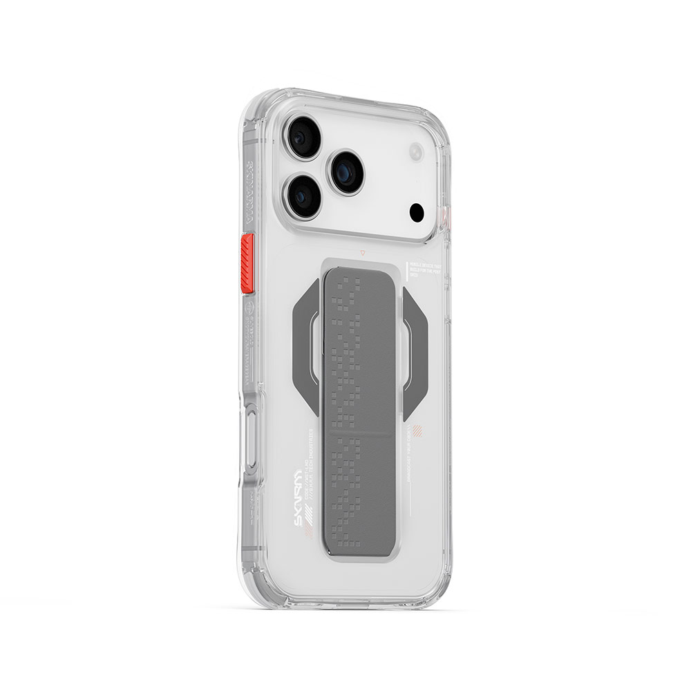 Picture of Apple iPhone 17 Pro 6.3 Case | Skinarma Haxa Magcharge Grip Stand Droop Protection Case for iPhone 17 Pro 6.3 (Clear)