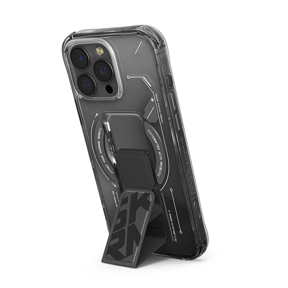 Picture of Apple iPhone 16 Pro Max 6.9 Case | Skinarma Helio Magnetic Charge Kickstand Grip Stand Drop Protection Case for iPhone 16 Pro Max 6.9 (Black)