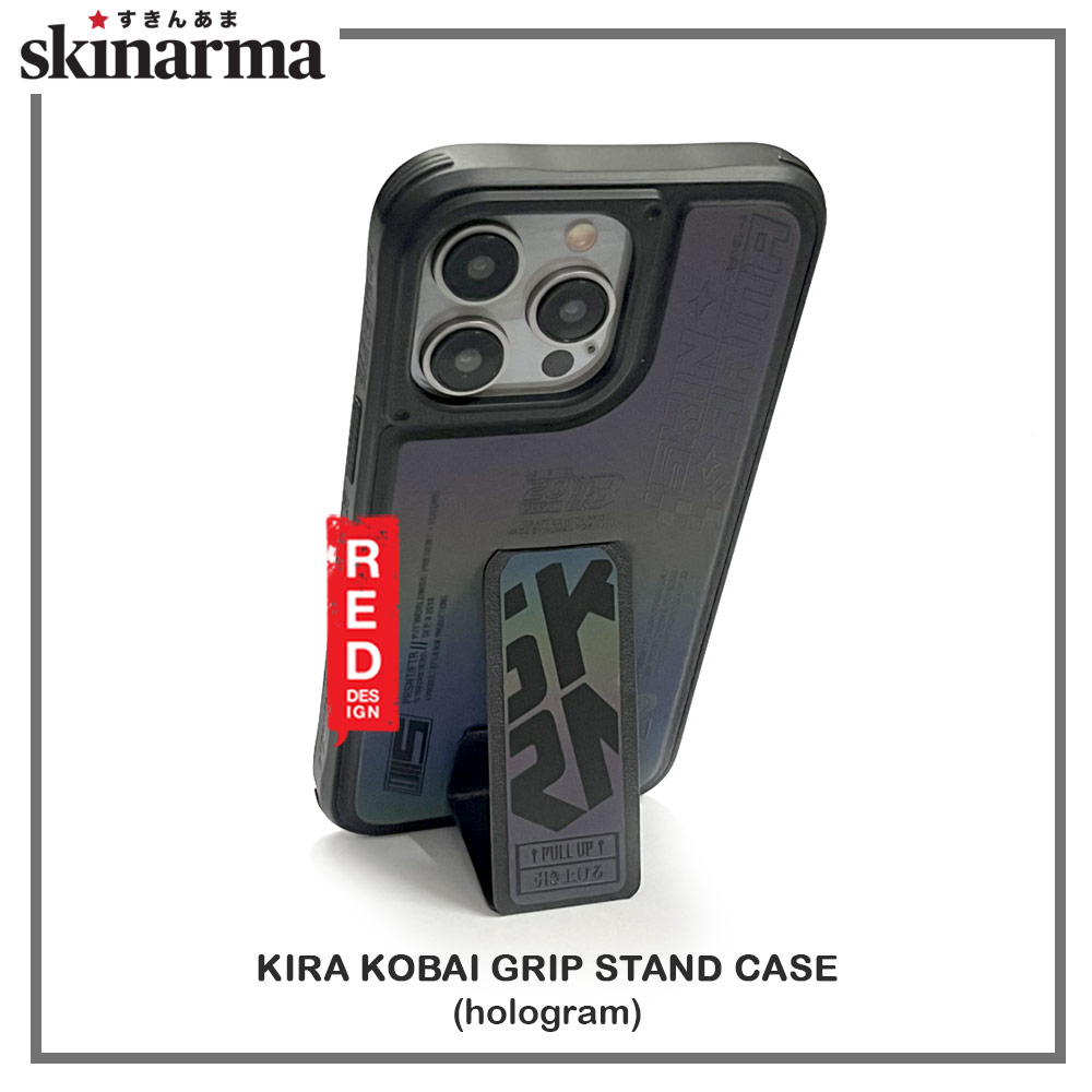 Picture of Apple iPhone 15 Pro Max 6.7 Case | Skinarma Magnetic Charge Kickstand Grip Stand Drop Protection Case for iPhone 15 Pro Max 6.7 (Kira Kobai Hologram)