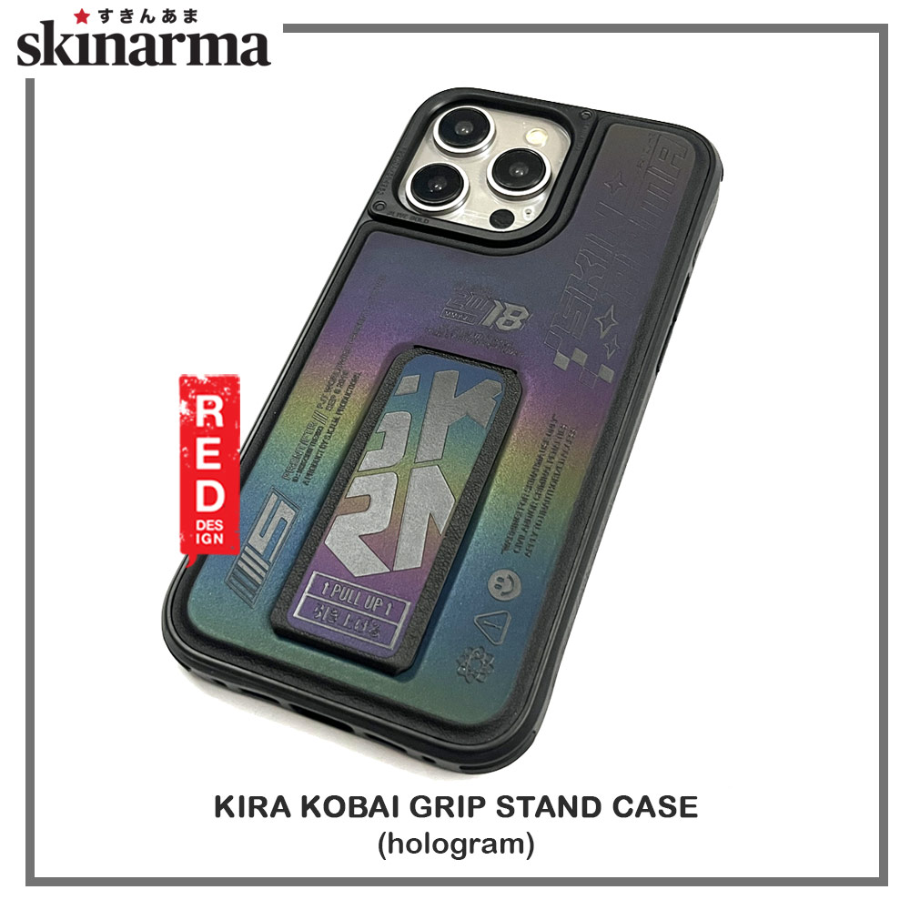 Picture of Apple iPhone 15 Pro Max 6.7 Case | Skinarma Magnetic Charge Kickstand Grip Stand Drop Protection Case for iPhone 15 Pro Max 6.7 (Kira Kobai Hologram)
