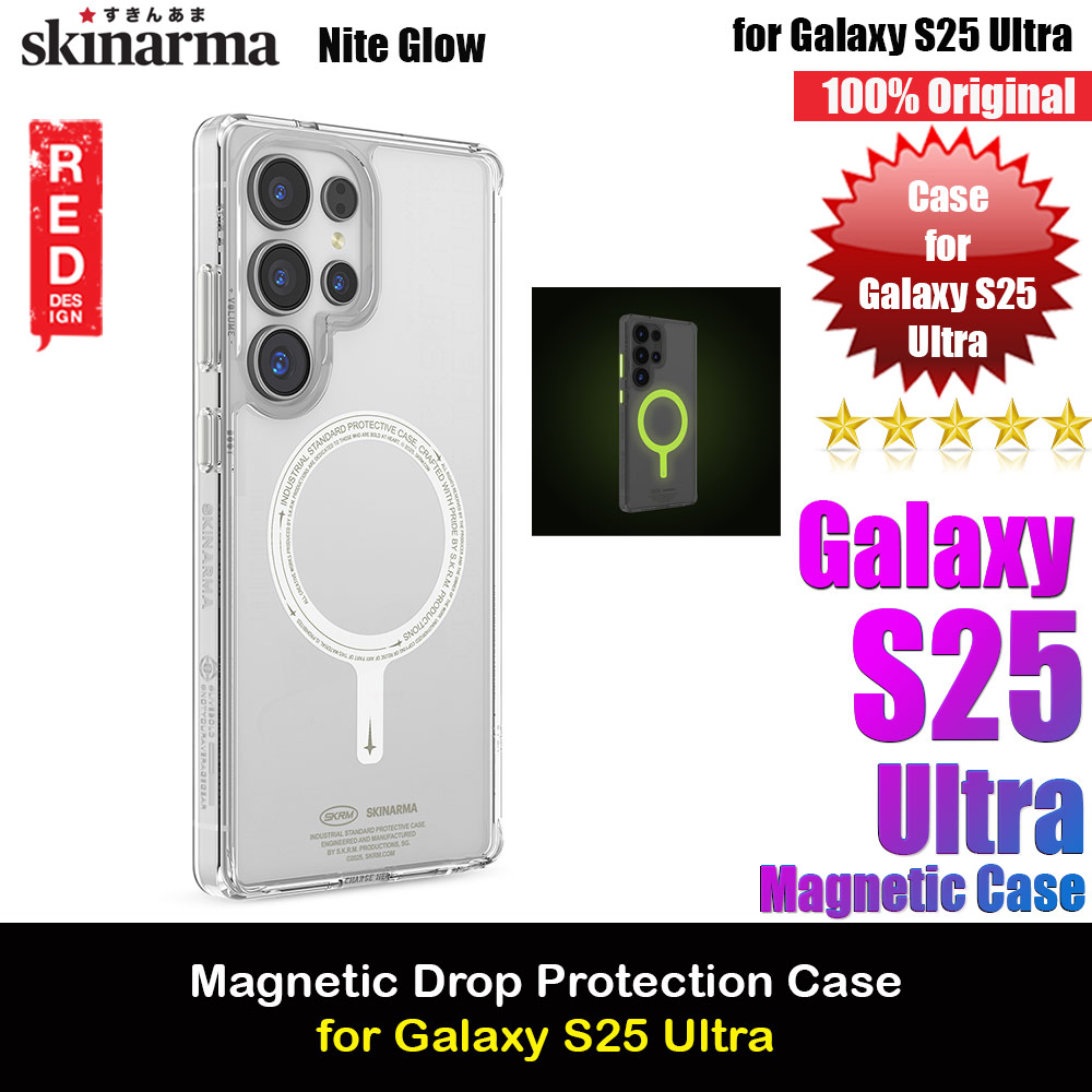 Picture of Skinarma MagCharge Magnetic Charge Compatible Drop Protection Case for Galaxy S25 Ultra (Green Nite Glow) Samsung Galaxy S25 Ultra- Samsung Galaxy S25 Ultra Cases, Samsung Galaxy S25 Ultra Covers, iPad Cases and a wide selection of Samsung Galaxy S25 Ultra Accessories in Malaysia, Sabah, Sarawak and Singapore 