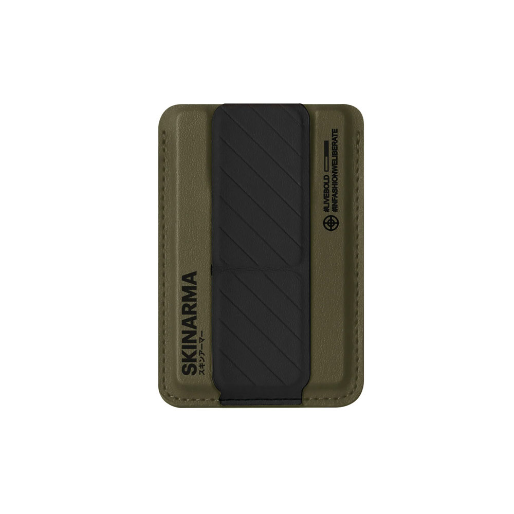 Picture of Skinarma Mag Charge Magnetic Card Holder with Stand Grip (Kado Olive)