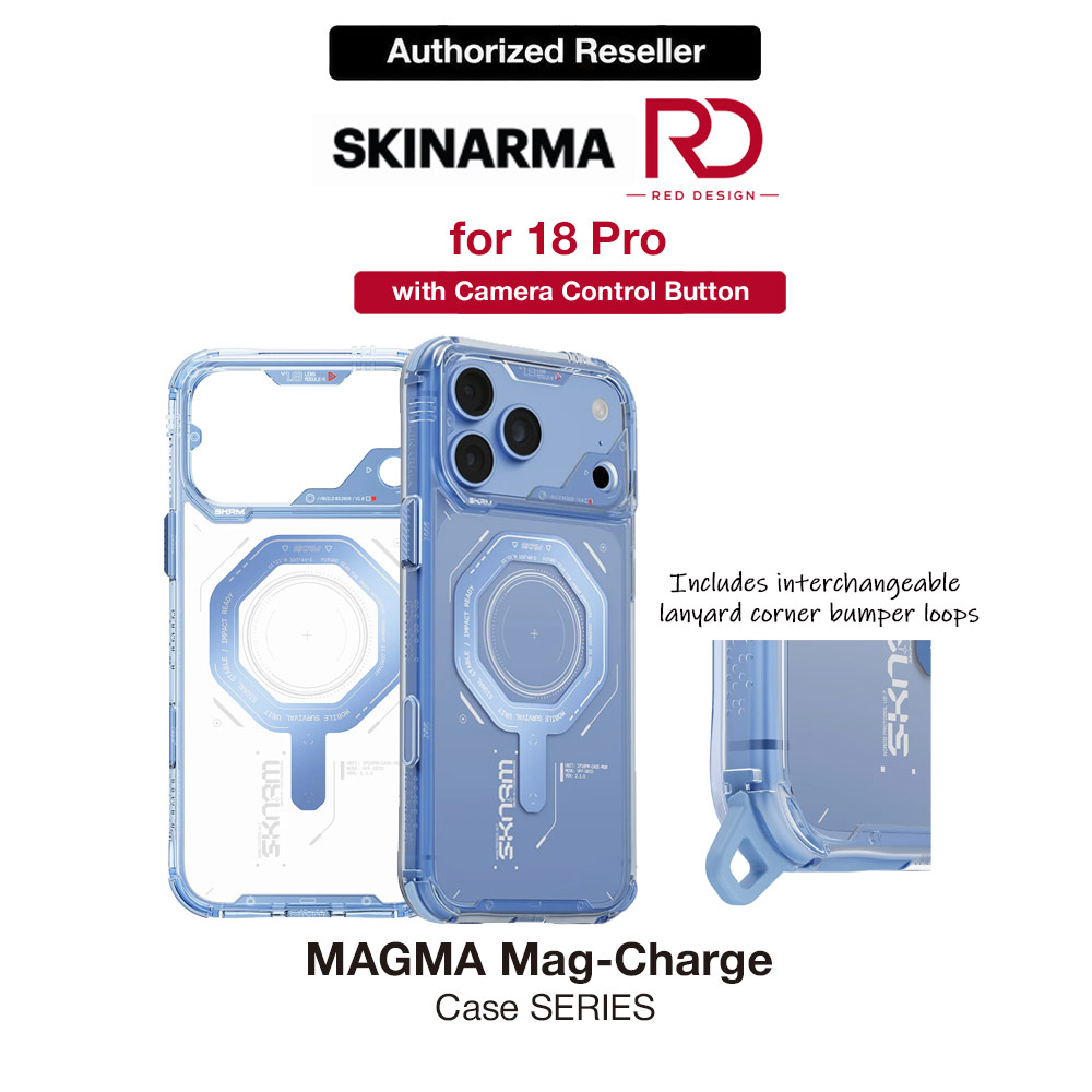 Picture of Skinarma MAGMA Magnetic Charge Drop Protection Case with Camera Control Button for iPhone 18 Pro 6.3 - Blue Apple iPhone 18 Pro- Apple iPhone 18 Pro Cases, Apple iPhone 18 Pro Covers, iPad Cases and a wide selection of Apple iPhone 18 Pro Accessories in Malaysia, Sabah, Sarawak and Singapore 