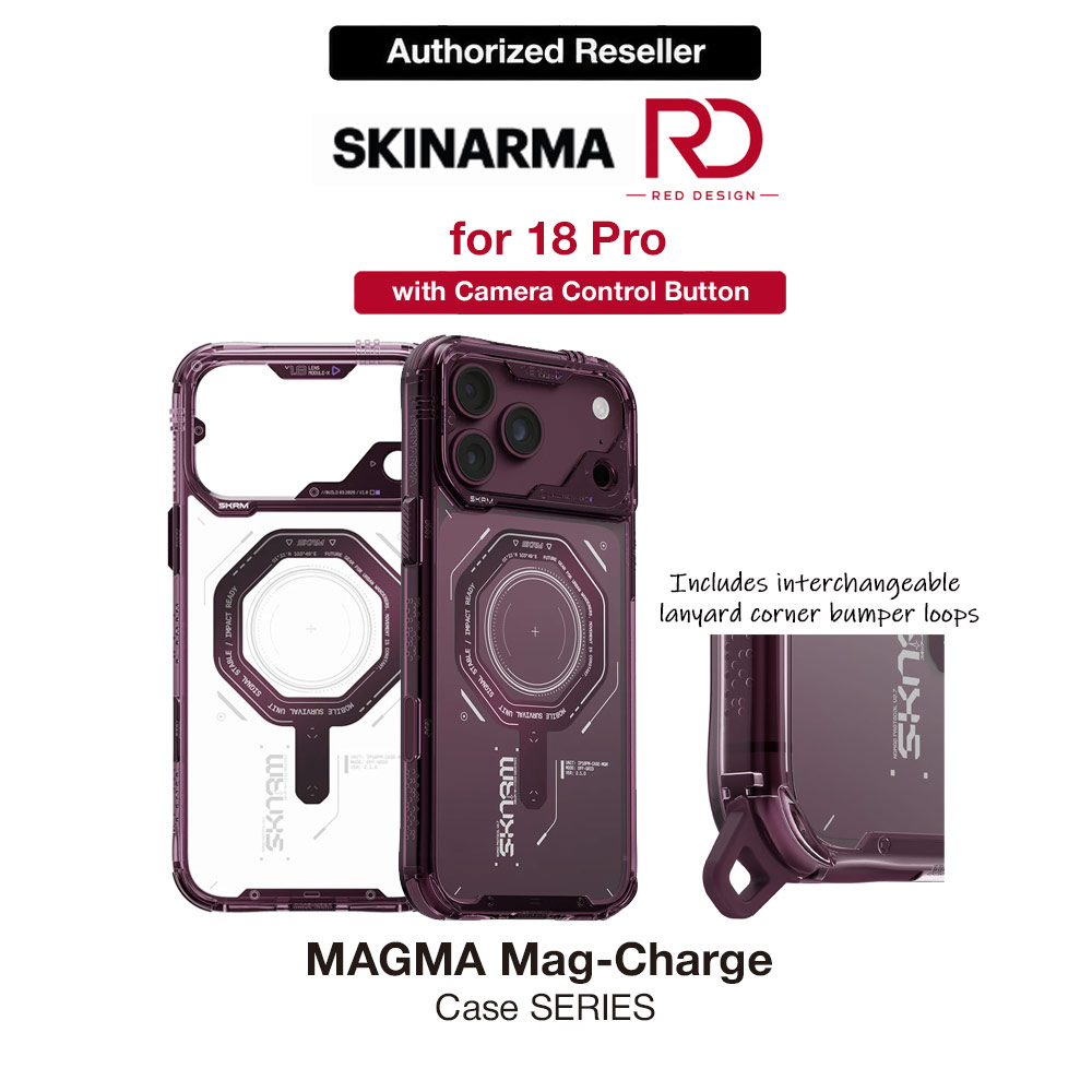 Picture of Skinarma MAGMA Magnetic Charge Drop Protection Case with Camera Control Button for iPhone 18 Pro 6.3 - Burgundy Apple iPhone 18 Pro- Apple iPhone 18 Pro Cases, Apple iPhone 18 Pro Covers, iPad Cases and a wide selection of Apple iPhone 18 Pro Accessories in Malaysia, Sabah, Sarawak and Singapore 