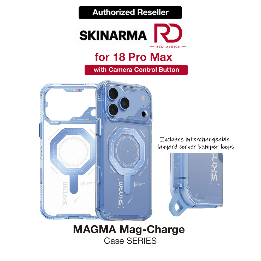 Picture of Skinarma MAGMA Magnetic Charge Drop Protection Case with Camera Control Button for iPhone 18 Pro Max 6.9 - Blue Apple iPhone 18 Pro Max- Apple iPhone 18 Pro Max Cases, Apple iPhone 18 Pro Max Covers, iPad Cases and a wide selection of Apple iPhone 18 Pro Max Accessories in Malaysia, Sabah, Sarawak and Singapore 