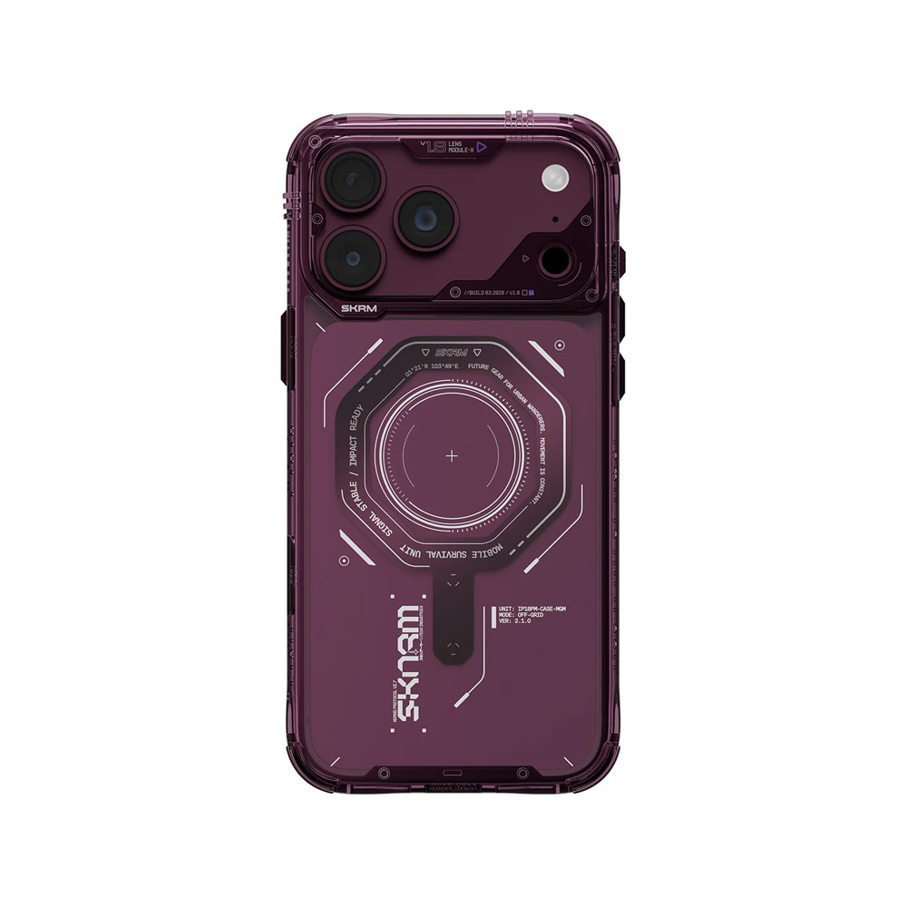 Picture of Apple iPhone 18 Pro Case | Skinarma MAGMA Magnetic Charge Drop Protection Case with Camera Control Button for iPhone 18 Pro 6.3 - Burgundy